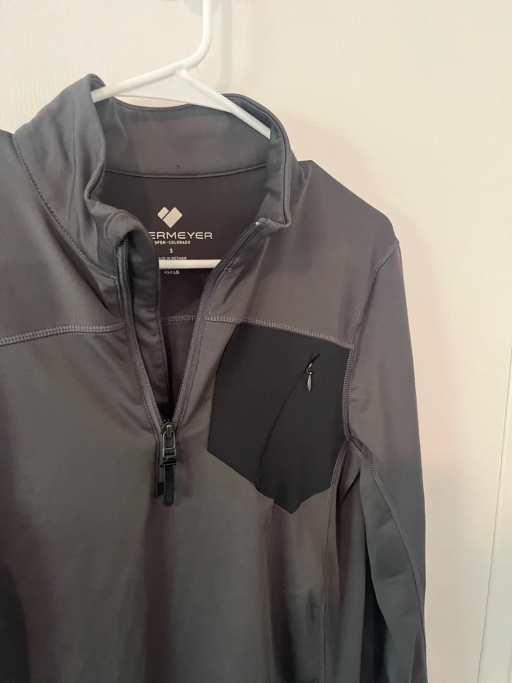 Obermeyer Flex Mens Quarter Zip Gun Powder Gray Technical Base Layer Small